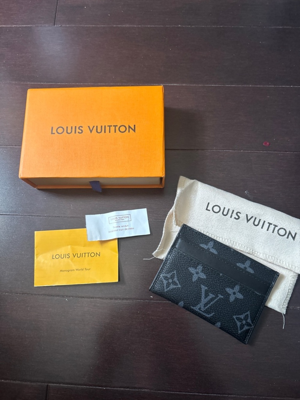 Louis Vuitton Black Monogram Slim Card Holder